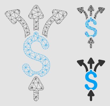 Bölme ödemeler vector Mesh 2D model ve üçgen mozaik simge