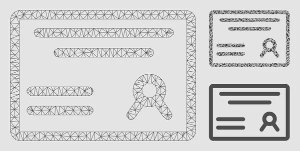 Diploma vector Mesh 2D model ve üçgen mozaik simge