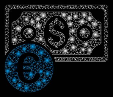 Flash Spotlar ile parlak Mesh tel çerçeve para para