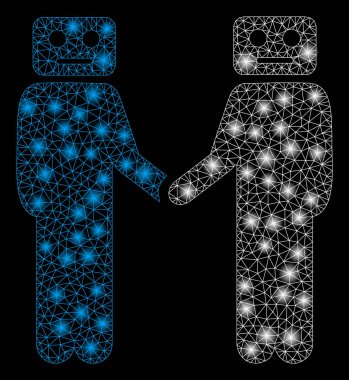 Hafif Spotlar ile parlak Mesh karkas cyborg toplantısı