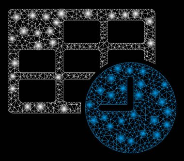 Parlak Mesh 2D tarih ve saat Flash Spotlar ile