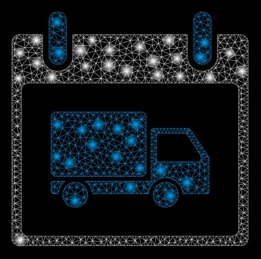 Flash Spotlar ile parlak Mesh karkas teslimat araba takvim günü