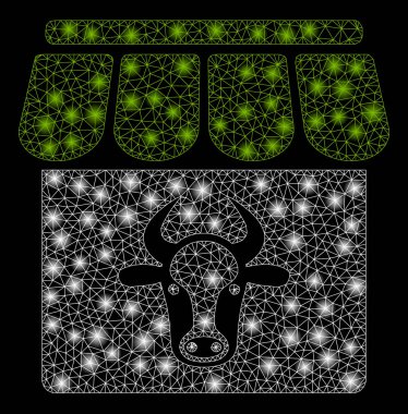 Flaş Spotlar ile parlak Mesh karkas sığır çiftliği