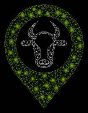 Parlama Spotlar ile parlak Mesh tel çerçeve Cow harita Marker