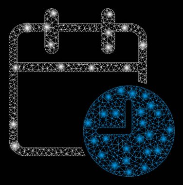 Flash Spotlar ile parlak Mesh 2D tarih saati