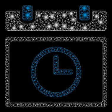 Parlak kafes ağ tarih zaman ile flaş Spotlar