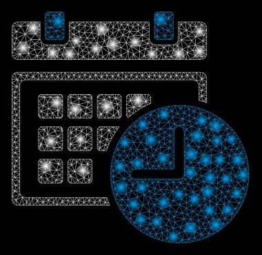 Parlak Mesh 2D tarih ve saat ışık Spotlar ile