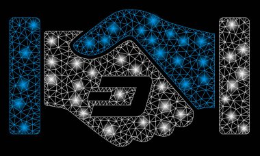 Flare Spotlar ile parlak mesh ağ Dash sözleşme Hands