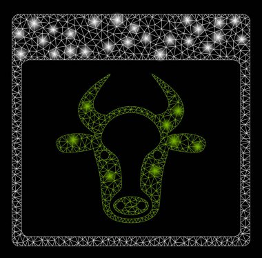 Flare Spotlar ile parlak Mesh 2D Cow sayfa