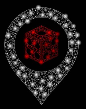 Flash Spotlar ile parlak mesh ağ zar harita Işaretçisi