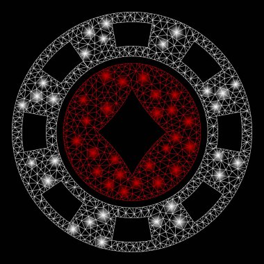 Işık Spotlar ile parlak Mesh 2D Diamonds Casino Chip