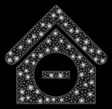 Parlak Mesh tel çerçeve ışık Spotlar ile bina kesinti