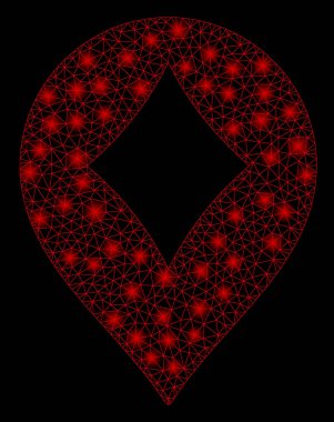 Parlama Spotlar ile parlak Mesh 2D Diamonds Casino Marker