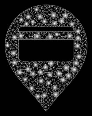 Parlak kafes tel çerçeve kredi kartı pointer ile Flash Spotlar