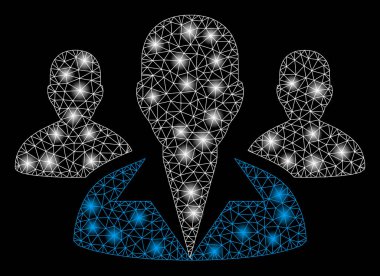 Light Spotlar ile parlak Mesh 2D müşteriler