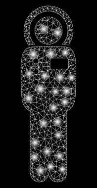 Işık lekeleri ile parlak Mesh karkas kozmonot