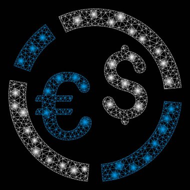 Flash Spotlar ile parlak Mesh tel çerçeve para şeması