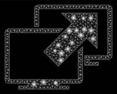 Parlak kafes tel çerçeve veri transferi ile ışık Spotlar