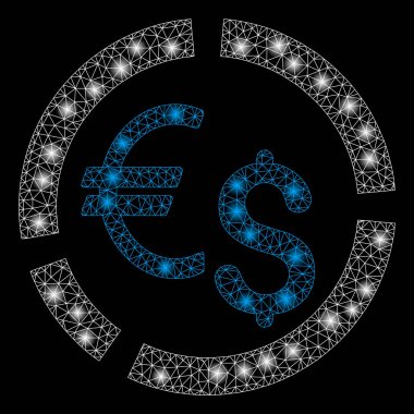 Parlama spotları ile parlak Mesh karkas para şeması