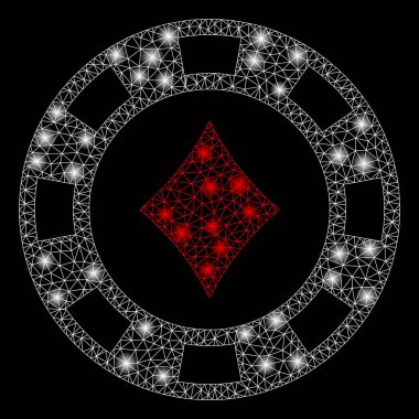 Parlama Spotlar ile parlak Mesh karkas Diamonds Casino Chip