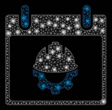 Parlak kafes tel çerçeve geliştirme takvim gün Flash Spotlar ile