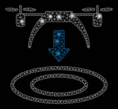 Parlak kafes tel çerçeve Copter varış ışık Spotlar ile