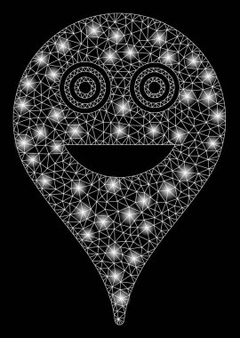 Flash Spotlar ile parlak Mesh 2D crazy Smiley harita Marker