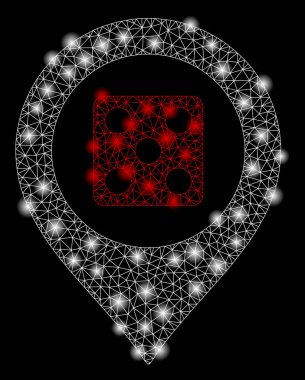 Işık Spotlar ile parlak kafes tel çerçeve zar harita Marker