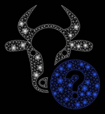 Işık Spotlar ile parlak mesh ağ Cow bilinmeyen durum