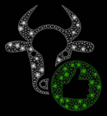 Parlak kafes tel çerçeve Cow başparmak yukarı ile ışık Spotlar