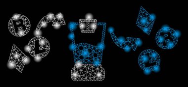 Flash Spotlar ile parlak Mesh 2D cryptocurrency Mikser
