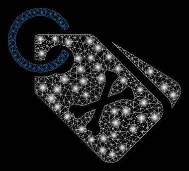 Parlak Mesh 2D Death Bones Etiketler Flash Spotlar ile