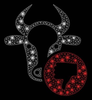 Flash Spotlar ile parlak mesh ağ Cow Thumb aşağı