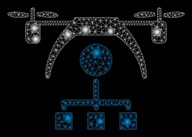 Flash Spotlar ile parlak kafes tel çerçeve Copter dağıtım şeması