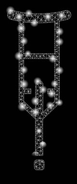 Flash Spotlar ile parlak mesh ağ Crutch