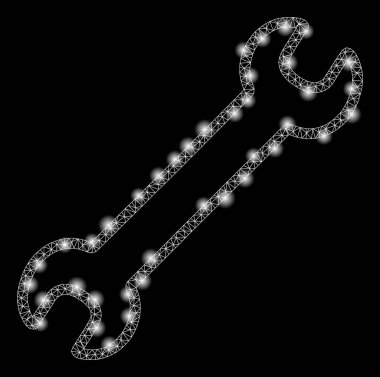 Flash Spotlar ile parlak mesh ağ kontur anahtarı