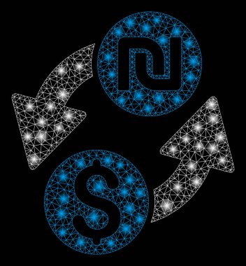 Parlak kafes tel çerçeve dolar şekel değişimi flare Spotlar ile