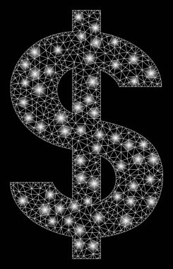 Flash Spotlar ile Bright mesh ağ dolar sembolü