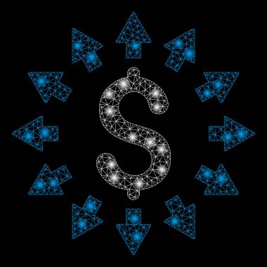 Parlama spotları ile parlak Mesh 2D dolar dağılımı