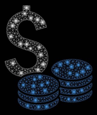 Flash Spotlar ile Bright mesh ağ dolar nakit