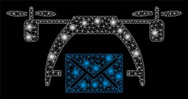 Parlak kafes tel çerçeve drone posta ile Flash Spotlar