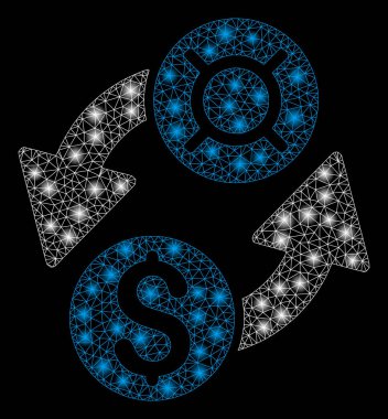 Parlama Spotlar ile parlak Mesh tel çerçeve dolar döviz değişimi