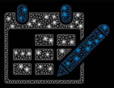 Parlama Spotlar ile parlak Mesh 2D Edit takvim tablosu