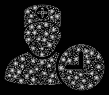 Parlama Spotlar ile parlak Mesh tel çerçeve Doktor randevu saati