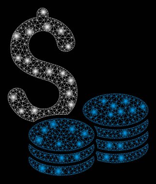 Parlak kafes tel çerçeve dolar nakit ışık Spotlar ile