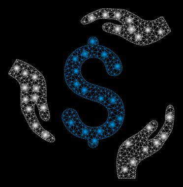 Parlak kafes tel çerçeve dolar bakım Hands Flash Spotlar ile