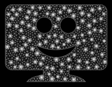 Flare Spotlar ile parlak mesh ağ ekran Smile