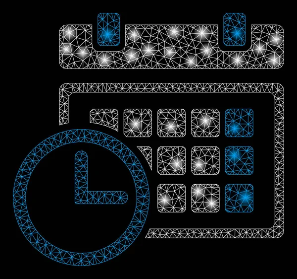 Işık Lekeleri ile Parlak Örgü Karkas Tarih ve Saat