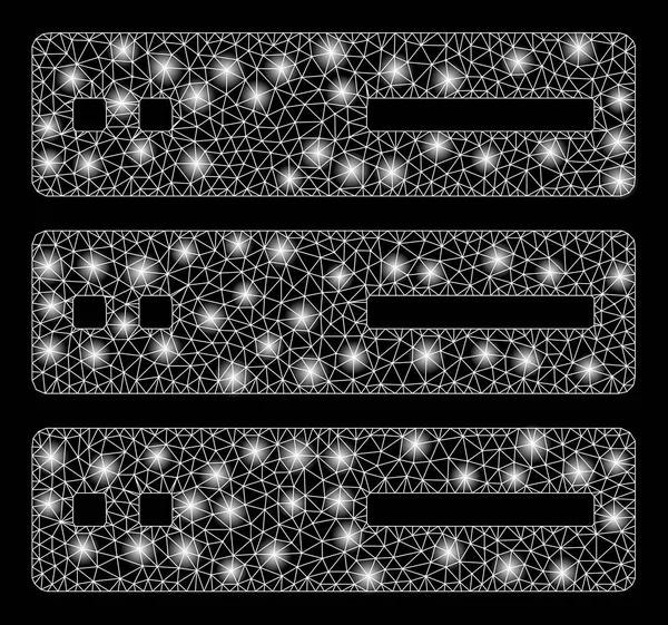 Φωτεινό πλέγμα 2D αποθήκευσης δεδομένων με κηλίδες λάμψη — Διανυσματικό Αρχείο