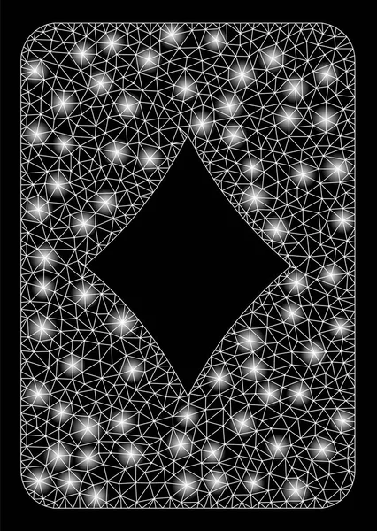 Яскрава сітка Дріт Рамка Діаманти Азартні картки з флеш-плямами — стоковий вектор